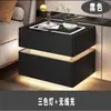 Mesita de noche inteligente de madera maciza, mesita de noche minimalista moderna, estilo dormitorio crema, mueble de almacenamiento multifuncional para el hogar de lujo ligero