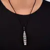 Colgante de Cuenta Dzi de Tres Ojos Plateado, Collar Vintage Hueco de Estilo Étnico para Hombres y Mujeres, Venta Directa del Fabricante