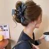 Presilha de Garra com Laço Estampa de Leopardo para Mulheres Toque de Luxo Novo 2026 Presilha para Cabelo na Nuca Grande Presilha de Tubarão Acessório de Cabelo Outono/Inverno