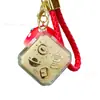 Chaveiro Saco da Sorte 999 Ouro Puro Atrai-Fortuna com Fio Vermelho e Pingente de Cogumelo, Presente Atrai-Riqueza para Melhor Amigo, Presente de Lembrança