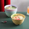 Tigela para Macarrão Instantâneo de Palha de Trigo Tigela de Arroz Doméstica Padrão Redondo Tigela Grande Tigela de Salada Japonesa Tigela Pública Tigela de Ramen Tigela de Sopa Comercial