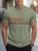 Comercio Exterior Transfronterizo Moda Estilo Callejero Casual Deportivo Rayas Estampado 3D Camiseta de Manga Corta para Hombre Top Versátil