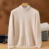 Suéter de cachemira para hombre de cuello alto medio, nuevo estilo otoño/invierno, top de manga larga, versátil y moderno