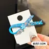 Horquilla Azul Atmosférica con Pedrería, Pinza para el Cabello de Alta Gama para Cabello Fino, Exquisita Pinza para Patillas Laterales, Nuevo Estilo 2026 Accesorio para el Cabello para Mujeres