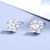Aretes de copo de nieve de plata esterlina S925 con micro incrustaciones de circonita de diamante completo, tendencia de moda, fabricantes de joyería de plata al por mayor, una generación de cabello dulce