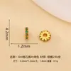 Arandela Separadora de Zirconia con Cuentas Wenwan Plata de Ley 925 Chapada en Oro Agujero Pasante Separador de Rueda Cuentas Accesorios para Pulsera Bodhi DIY