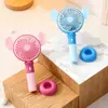Ventilador Eléctrico Mini Portátil Fresco y Lindo con Orejas Grandes, Aspas Grandes, Viento Fuerte, Ventilador de Escritorio de Tres Velocidades, Ventilador Pequeño de Regalo