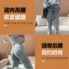 Jeans com Bainha Dividida Infantil 2024 Novidades Outono Cintura Alta Ferradura Pequena Primavera e Outono