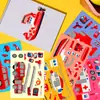 Calificación Ce.Cpc]6 Hojas/Paquete Compra Directa Transfronteriza Transporte Dibujos Animados Juguetes para Niños Rompecabezas Cambia-Caras DIY Pegatinas