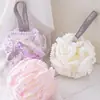 Bolas de baño de encaje de perlas, muy elásticas y duraderas, bolas de flor de baño para uso doméstico, esponja de baño espumosa, venta al por mayor de fabricante de bolas de baño