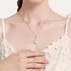 Collar con Colgante Cuadrado de Circonita de Gama Alta, Cadena para Clavícula Moderna y Exquisita, Estilo Lujo Ligero, Estilo Versátil y Dulce, Joyería de Nicho