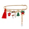 Natal Novo Divertido Broche Dos Desenhos Animados Papai Noel Alce Floco De Neve Pérola Broche Pin Comércio Exterior Por Atacado