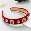 Homing Hair Hoop Feminino Transfronteiriço Fonte Comércio Exterior Novo Europeu e Americano Retro Vidro Diamante Aba Larga Lavável Pacote de Cabelo Flanela Head Hoop
