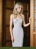 Vestido de vendaje transfronterizo europeo y americano sexy con tirantes, vestido de noche, elegante, con abertura de diamante