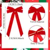 Gravata borboleta de veludo de Natal, Laço para decoração de árvore de Natal, Decoração de caixa de presente, Pingente de laço flocado