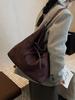 Bolso de Hombro Retro Nuevo de Otoño Transfronterizo para Mujer 2025 Moda Mochila Simple Casual Bolso Tote de Gran Capacidad Trendy