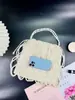 Bolso de Mano Tejido a Mano con Perlas Artificiales Acrílicas Estilo Socialité Dulce Retro Blanco Bolso de Noche