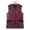 Colete novo para idosos Outono e Inverno forrado com fleece espessado tamanho plus style western roupa de mãe colete de casaco sem mangas com bolso estampado