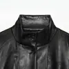 Ropa de Mujer Transfronteriza 2026 Moda Europea y Americana Holgada Botones Cuello Alto Cuero Sintético Recubierto Chaqueta de Cuero Ropa de Abrigo Mujer E490817