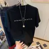 Camiseta de Verão de Manga Curta Lightning Warehouse para Mulheres, Corte Solto, Estilo Coreano, Moda Ins, Estampa de Desenho Versátil, Blusa Feminina de Manga Meia