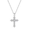 Collar de plata esterlina S925 de moda europea y americana transfronteriza con incrustaciones de circonita estilo frío neutro para pareja hip hop cruz cadena clavicular