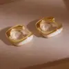 Novos Brincos Quadrados Moda Versátil Gota de Óleo Quadrado Geométrico Ear Cuffs Femininos Nicho Design Simples Brincos Exquisitos