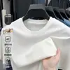 Camiseta Masculina de Manga Curta de Algodão Puro com Tripla Proteção, 80 Fios, High-End, Transfronteiriça, Gola Redonda, Roupa Masculina Casual, Estilo Verão