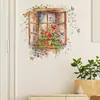 Pegatina de Pared para Ventana de Planta Verde Transfronteriza Decoración Calcomanía de Paisaje Papel Tapiz Autoadhesivo Pintura Mural de Fondo de Paisaje para Restaurante Dormitorio