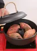 Olla espesa de hierro fundido para asar batatas para uso doméstico, asador de papas y maíz para barbacoa, olla de hierro fundido para asar para uso en exteriores