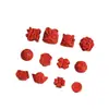 Cuentas Espaciadoras de Nube de Fortuna de Cinabrio Rojo Arena Roja Barril de Seis Caracteres Mantra Accesorios Hechos a Mano para Bricolaje Venta al por Mayor