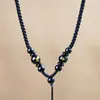 Cordón Tejido Hecho a Mano de Oro y Jade para Colgante de Mujer, Cordón para Collar con Colgante de Ágata de los Doce Signos del Zodiaco para Hombre