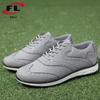 Sapatos de golfe masculinos explosivos, xadrez, à prova d'água, estilo britânico, antiderrapantes, resistentes ao desgaste, tamanho grande, respiráveis, sapatos casuais