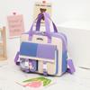 Nueva bolsa cruzada de color contrastante, mochila portátil, estudiante femenina ins Mori, mochila linda, bolsa escolar de gran capacidad