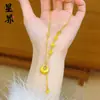 Producto Estrella de Transmisión en Vivo de Tiktok y Xiaohongshu: Collar de Amuleto de la Suerte Gordo Pequeño Estilo Tradicional Paz y Alegría, Alto Valor Estético Collar de Pepita de Oro Pequeña de Buena Suerte