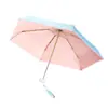 Mini Paraguas de Bolsillo 50% de Descuento Diseño Creativo con Correa de Mano Paraguas Plano Portátil con Bloqueo de Color Protección Solar Paraguas de Doble Uso para Lluvia y Sol