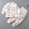 Conjunto de Roupa Íntima Térmica de Cintura Alta Infantil Algodão Roupas de Outono para Bebê e Calças Camada Tripla Quente Espessada Roupa Infantil Roupas de Bebê