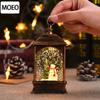 Natal Luminosa Interior Injeção de Água Idosos Flat Pequena Lâmpada de Vento Desktop Ornamentos Boneco de Neve Lâmpada de Óleo Pequena Decoração Layout