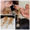Brincos de Borla com Flor Oca Delicada Atmosfera Super Fada Doce Moda Elegante Moda de Alto Padrão Brincos de Nicho