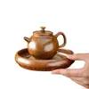 Bandeja para tetera de cerámica gruesa retro estilo chino con patrón de nube, Accesorios para juego de té hechos a mano, Bandeja para tetera para el hogar