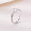 Anel Ajustável de Alta Qualidade Yuebao Jewelry S925 Prata Esterlina Banhado a Ouro Zircônia Formato de Losango Estilo Vintage Quadrado Pequeno Osso de Cobra