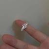Anillo abierto de circonita cuadrada geométrica para mujer, diseño de estudiante, sentido avanzado, anillo personalizado de moda ajustable.