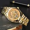 Fábrica de PPF Transfronterizo 4500V Volante Hueco Transparente Reloj Mecánico Automático para Hombre, Acero Inoxidable, Comercio Exterior