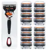 Navaja Clásica de Calidad Alemana con 5 Cuchillas para Hombres, Cabezal de Navaja Universal de Cinco Capas, Navaja Gillette