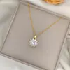 Nuevo collar de girasol cuando el viento ins de commuter circonita exquisito fresco joyería para mujer cadena corta de clavícula con temperamento