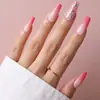 Uñas Vestibles Estilo Europeo y Americano con Degradado Floral, Color Sólido, Realzan el Tono de Piel, Sensación de Alta Gama, Parches de Uñas Postizas Vestibles, Piezas de Uñas Vestibles para Arte de Uñas