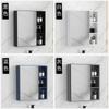 Gabinete de Espejo de Aluminio Espacial Caja de Almacenamiento de Montaje en Pared Baño Separado Inodoro Espejo de Baño Estante de Almacenamiento Caja de Espejo de Maquillaje