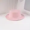 Chapéu de Balde de Feltro de Lã com Cúpula de Pérola, Estilo Retrô Francês, Chapéu de Pescador, Chapéu Fedora, Emagrecimento Facial, Versátil, Novo para Outono e Inverno