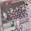 Pegatinas para Uñas con Flor en Relieve Estilo Chino Retro Nicho Pegatinas para Uñas Patrón de Pétalos de Orquídea Mariposa Revoloteando