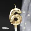 Vela para bolo de festa de aniversário, série Casa da Ópera, retro, Dourada Prateada, vela digital 0-9