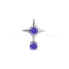 Brinco Stud Estrela de Quatro Pontas com Zircônia Inlaid em Liga de Titânio f136 Corpo de Titânio G23 Joia para Piercing no Ouvido Stud para Cartilagem do Ouvido